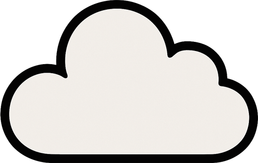 white rounded cloud, really thick black outline