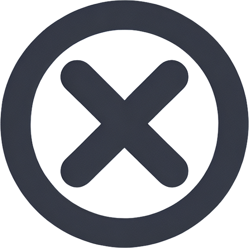 grey cancel icon.
UI