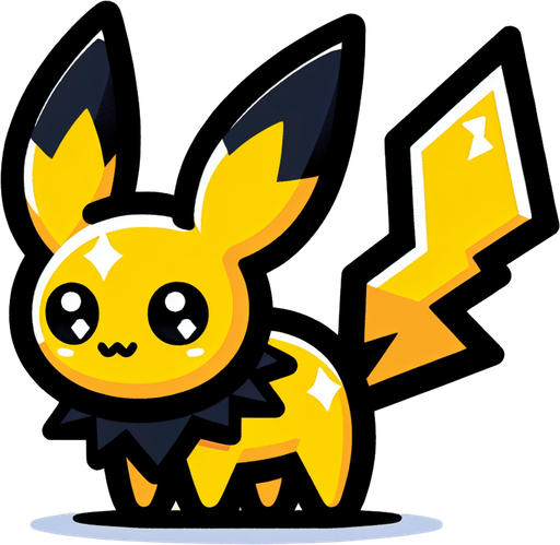 pikachu.
Single Game Texture. In-Game asset. 2d. Blank background. High contrast. No shadows.