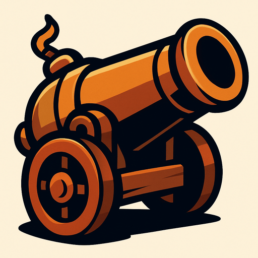 Cannon.
In-Game asset.  2d.  High contrast.  No shadows