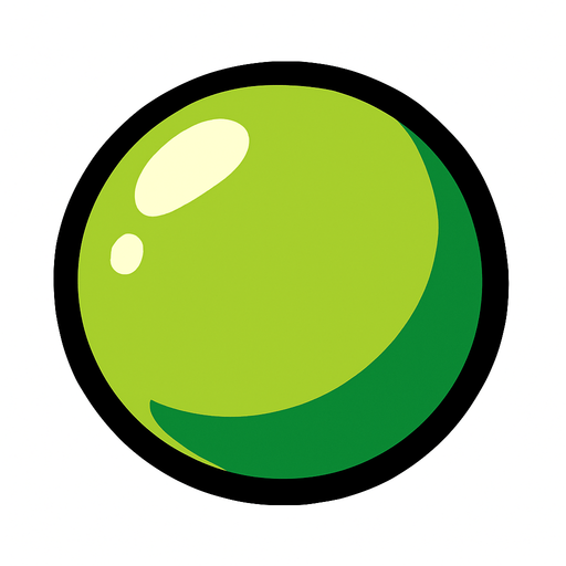 Un guisante.
In-Game asset.  2d.  High contrast.  No shadows