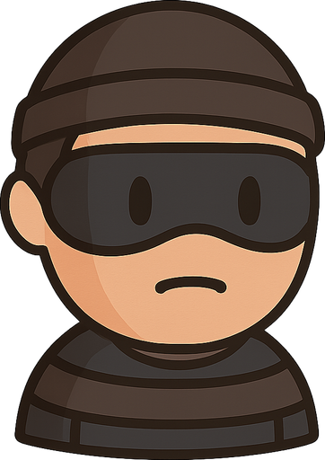 The Thief Man. No background. Transparent background.  background. No shadows. 2d. In-Game asset. flat