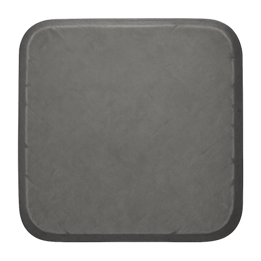 A gray square with rounded edges.
Single Game Texture.  In-Game asset.  2d.  Blank background.  High contrast.  No shadows