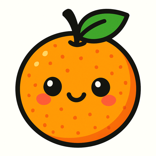 Una naranja cute.
In-Game asset.  2d.  High contrast.  No shadows