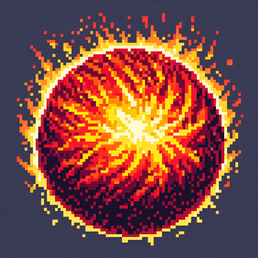 pixel art fireball,.
Single Game Texture.  No shadows