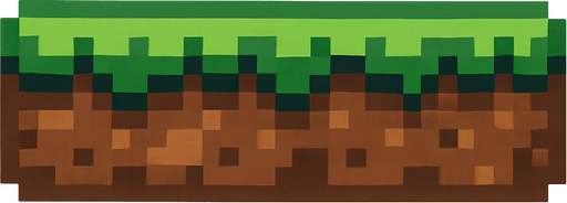 a brown, flat strip with green top (due to short, flat grass) pixel art..
In-Game asset.  2d.  High contrast.  No shadows