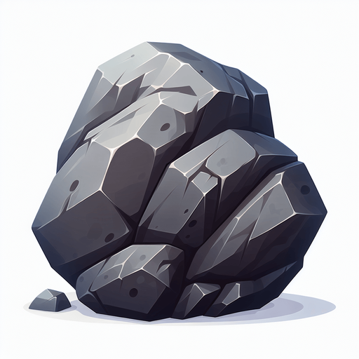A animated image of a stone boulder.
Single Game Texture. In-Game asset. 2d. Blank background. High contrast. No shadows.