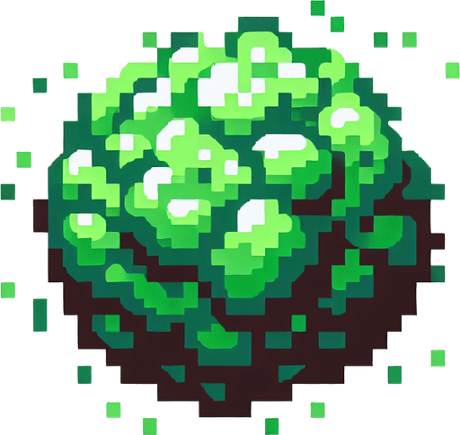 Genera un tipo de gas de color verde que este en pixel art.
Single Game Texture.  In-Game asset.  2d.  Blank background.  High contrast.  No shadows