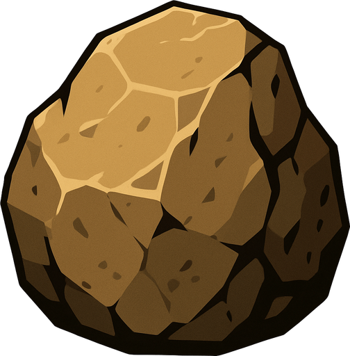 big stone.
In-Game asset.  2d.  High contrast.  No shadows