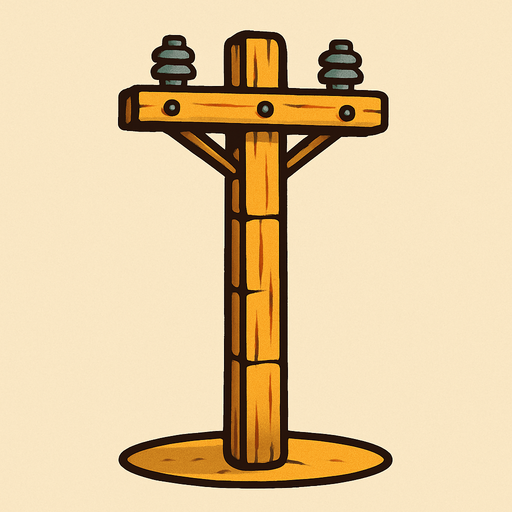electricity pole without cable.
In-Game asset.  2d.  High contrast.  No shadows
