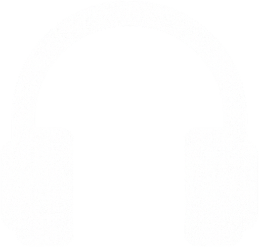 White headphones logo..
In-Game asset.  2d.  High contrast.  No shadows