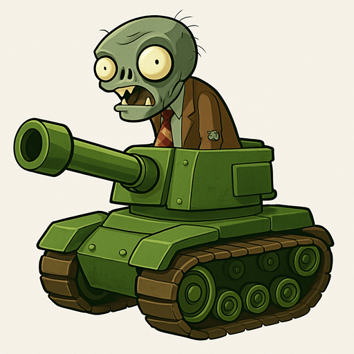 Tank zombie del juego plantas vs zombies.
In-Game asset.  No shadows