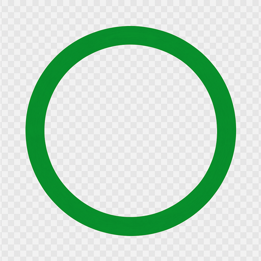 Simple green ringline with transparent inner. Front view