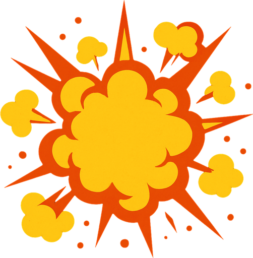 a explosion.
In-Game asset.  2d.  High contrast.  No shadows