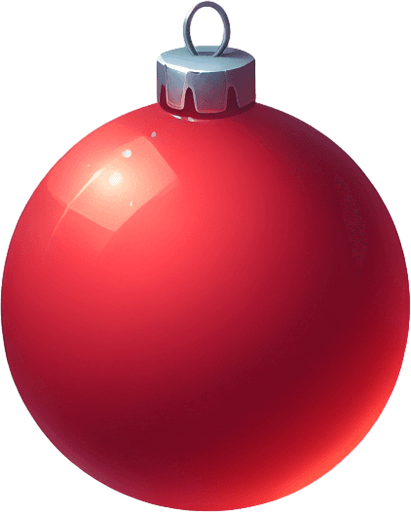 simple red christmas ornament 2d blank background high contrast no shadows in game asset Single Game Texture. In-Game asset. 2d. Blank background. High contrast. No shadows.