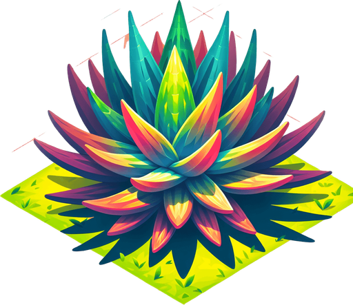 Aloe.
Single Game Texture.  In-Game asset.  2d.  Blank background.  High contrast.  No shadows