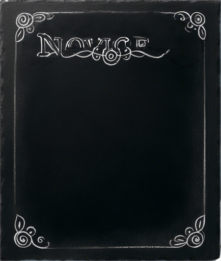 Text "NOVICE BREW" in chalk, handwritten