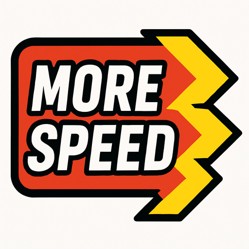 mas velocidad pero escrito en ingles.
In-Game asset.  2d.  High contrast.  No shadows