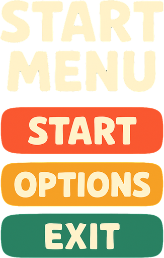 Start Menu.
In-Game asset.  2d.  High contrast.  No shadows