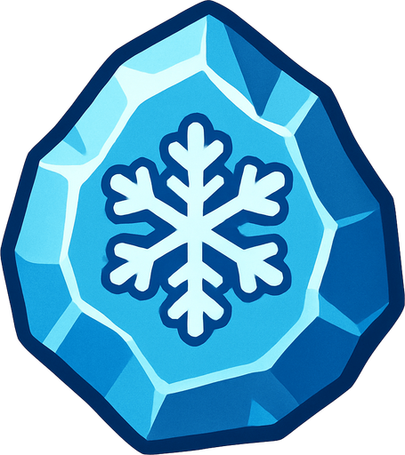 Pierre élément glace.
In-Game asset.  2d.  High contrast.  No shadows