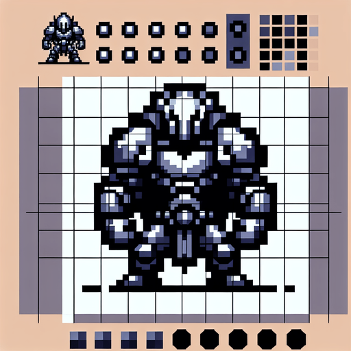 Enemy pixel_2 more strong..
Single Game Texture. In-Game asset. 2d. Blank background. High contrast. No shadows.