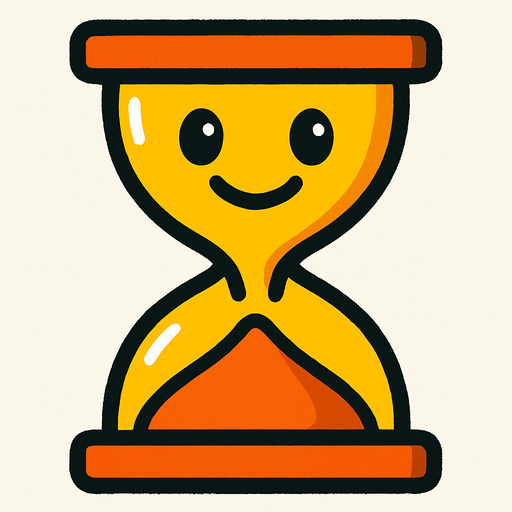 Sand clock smile face.
In-Game asset.  2d.  High contrast.  No shadows. Cartoon. Cartoon