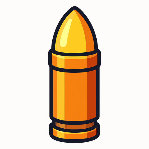 vertical bullet.
In-Game asset.  2d.  High contrast.  No shadows