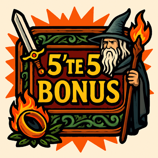 Çerçeve içinde "5'te 5 BONUS" yazsın. LOTR temalı olacak. Dikkat çekici bir popup bu..
In-Game asset.  2d.  High contrast.  No shadows