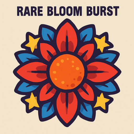 rare Bloom Burst top view.
In-Game asset.  2d.  High contrast.  No shadows