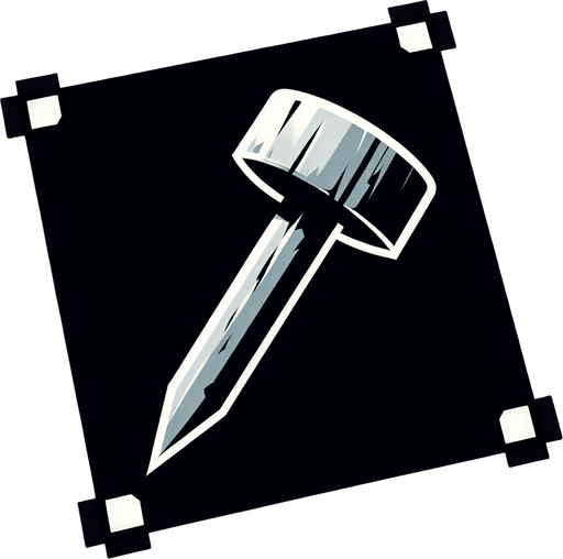 Hřebík.
Single Game Texture. In-Game asset. 2d. Blank background. High contrast. No shadows.