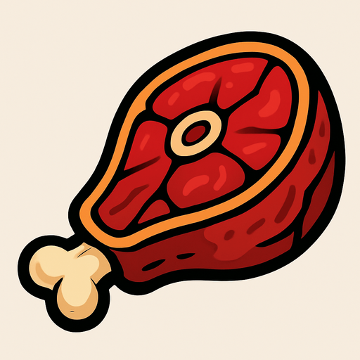 meat.
In-Game asset.  2d.  High contrast.  No shadows