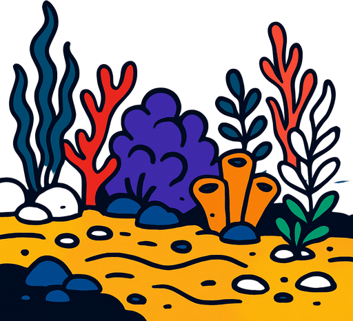 ocean floor.
In-Game asset.  2d.  High contrast.  No shadows