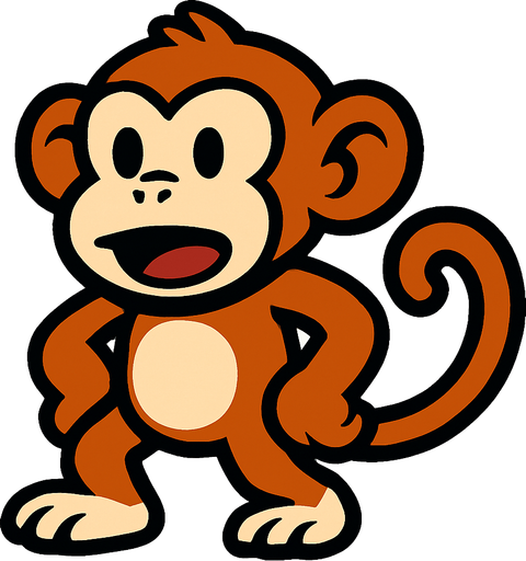 Monkey.
In-Game asset.  2d.  High contrast.  No shadows
