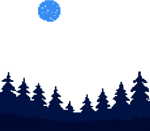 pixel art 2d mavi bir gece arka planı.
In-Game asset.  2d.  High contrast.  No shadows