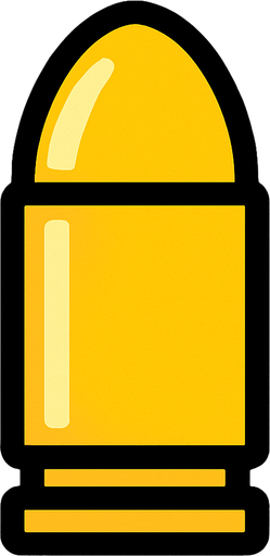 yellow bullet.
In-Game asset.  2d.  High contrast.  No shadows