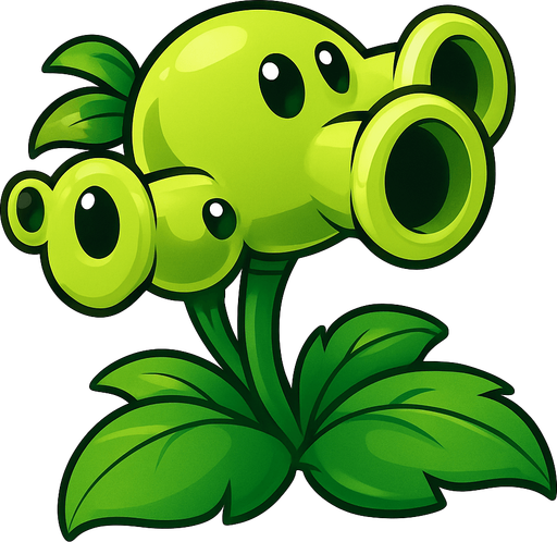 doublepeashooter del juego plantas vs zombies fusion.
In-Game asset.  No shadows