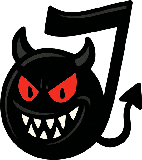 Una nota negrita endiablada.
In-Game asset.  2d.  High contrast.  No shadows