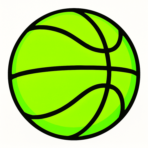 Neon green basketball.
In-Game asset.  2d.  High contrast.  No shadows