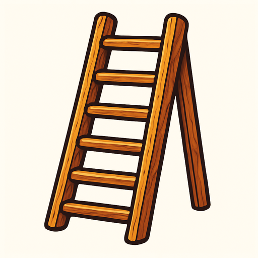 wood ladder.
In-Game asset.  2d.  High contrast.  No shadows