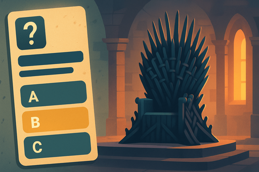 Fullscreen modern App Store landscape banner, 16:9, high definition, for a game titled "Game of Thrones Quiz Challenge" and with the description "Test your Game of Thrones knowledge with challenging multiple-choice questions about characters, locations, and major plot points from the epic series.". No text on banner!