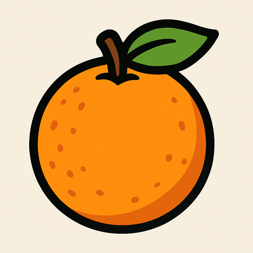 orange fruit.
In-Game asset.  2d.  High contrast.  No shadows. cartoon. simple. minimalistic