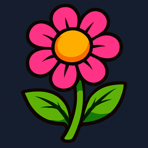 Flower.
In-Game asset.  2d.  High contrast.  No shadows