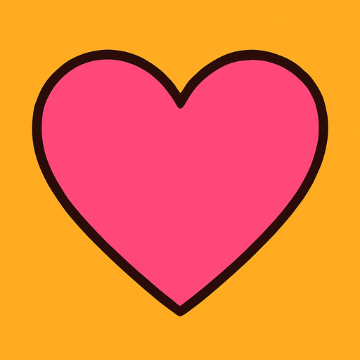 Pink heart no outline or shine.
In-Game asset.  2d.  High contrast.  No shadows