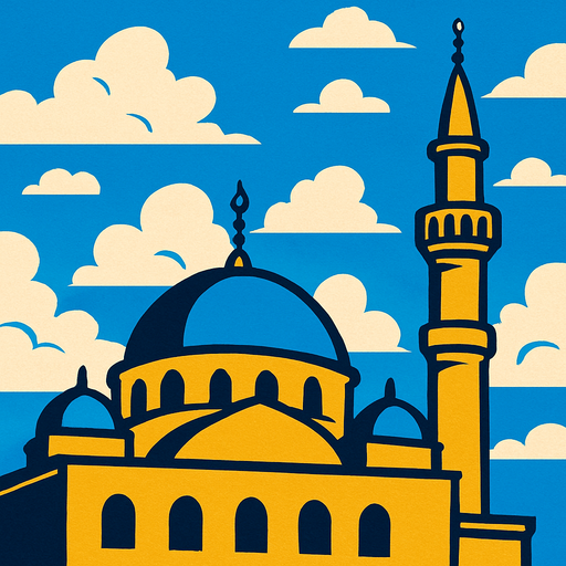 Cami ve masmavi gokyuzu.
In-Game asset.  2d.  High contrast.  No shadows