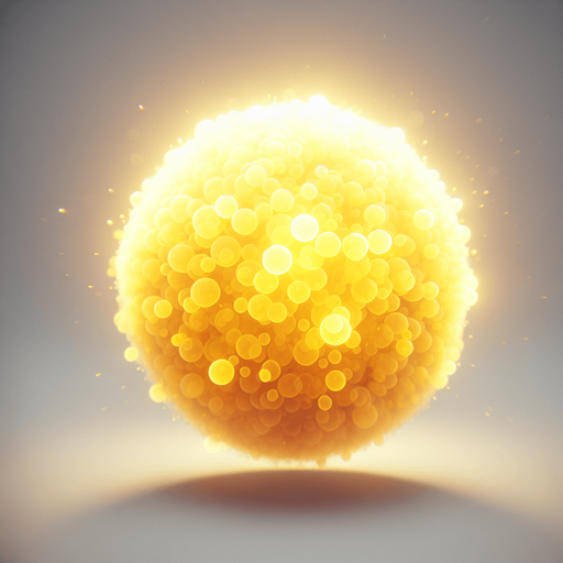 A Yellow Blurry Ball.
Single Game Texture.  In-Game asset.  2d.  Blank background.  High contrast.  No shadows