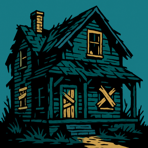 Terk edilmiş ev.
In-Game asset.  2d.  High contrast.  No shadows