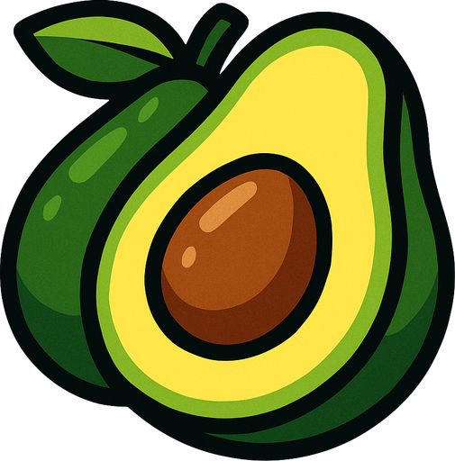 avocado.
In-Game asset.  2d.  High contrast.  No shadows