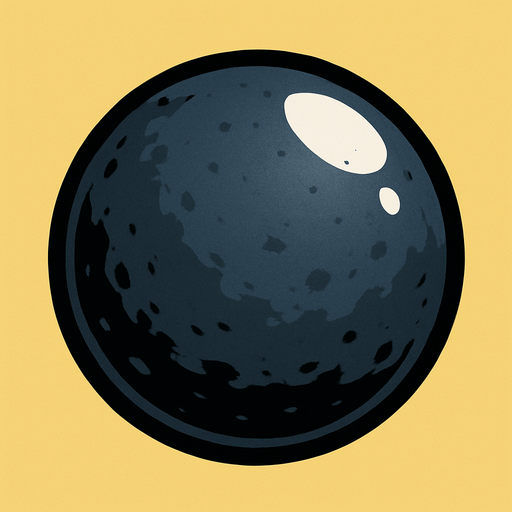 bala de cañon.
In-Game asset.  2d.  High contrast.  No shadows