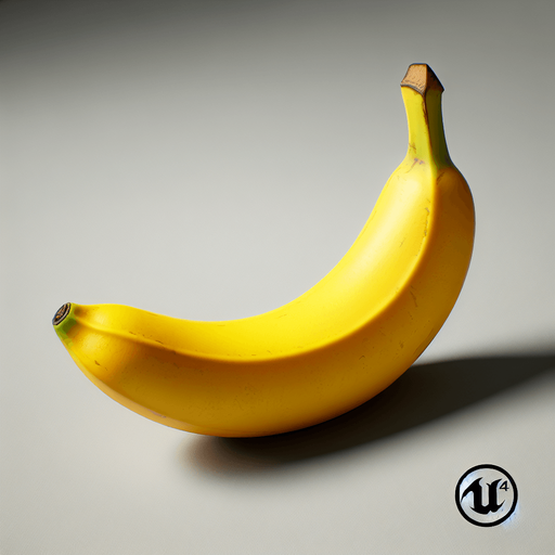 yellow banana unreal engine 5 
Single Game Texture. In-Game asset. 2d. Blank background. High contrast. No shadows.