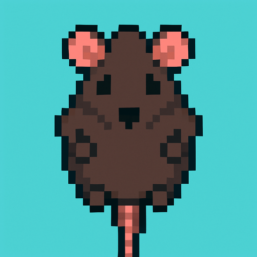 rata pixel art. desde arriba
In-Game asset.  2d.  High contrast.  No shadows